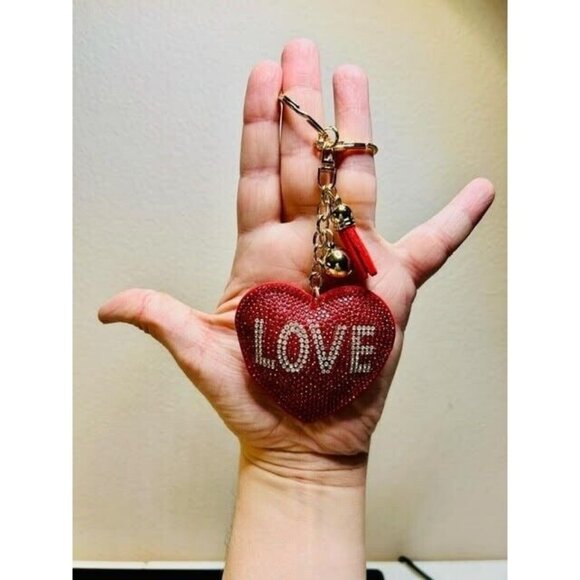 Love Keychain -Super Glammy Bling Heart - Picture 1 of 4